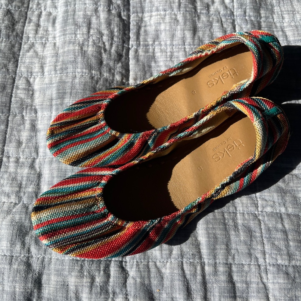 Striped Tieks, size 8